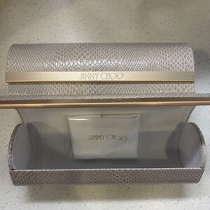 (2) Jimmy Choo Snakeskin Print Eyeglass Cases With Cleaning Cloth- NEW